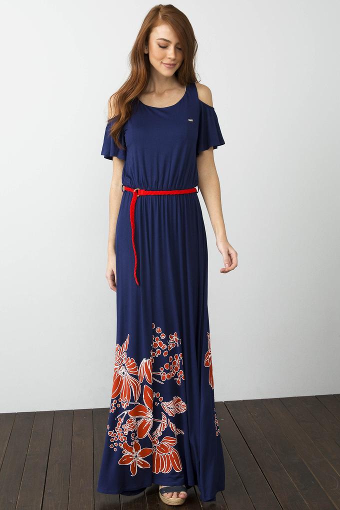 Lacivert Örme Elbise