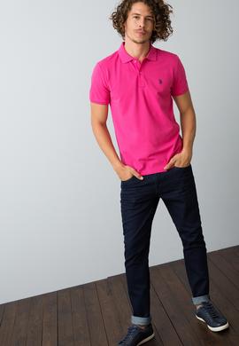 Erkek Fuşya Basic Tişört - 50187188213