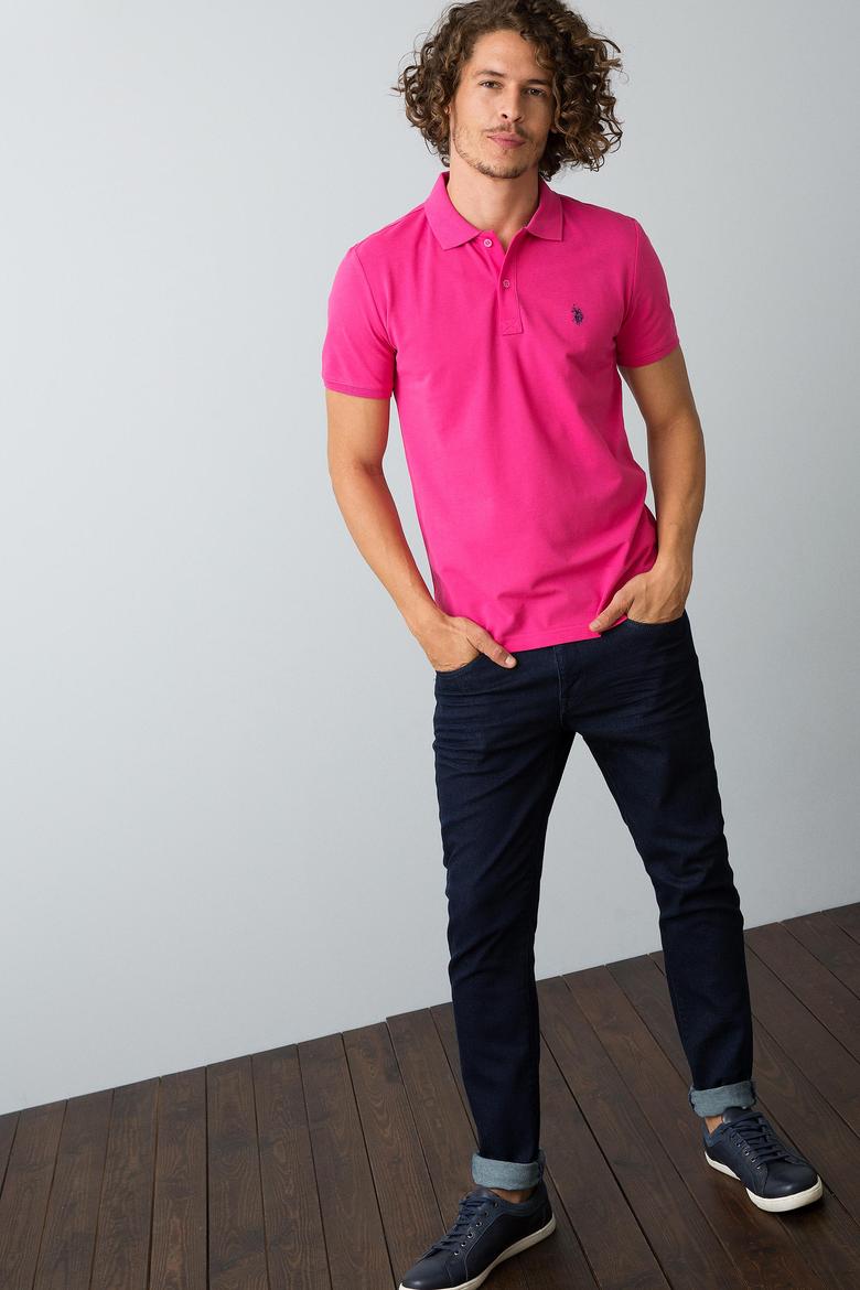Erkek Fuşya Basic Tişört - 50187188213
