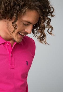 Erkek Fuşya Basic Tişört - 50187188213