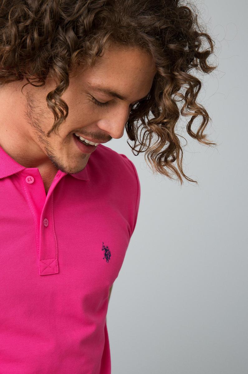 Erkek Fuşya Basic Tişört