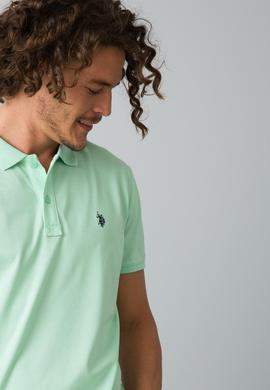 Erkek Su Yeşili Basic Tişört - 50187188362