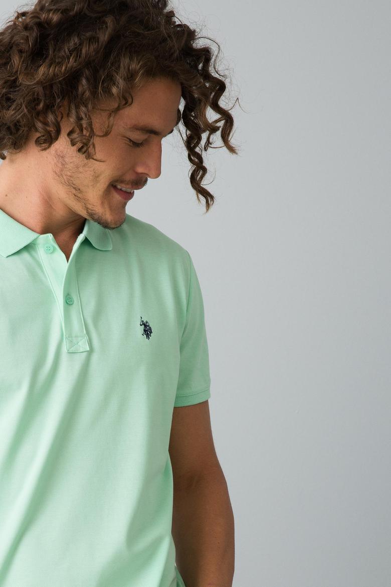 Erkek Su Yeşili Basic Tişört