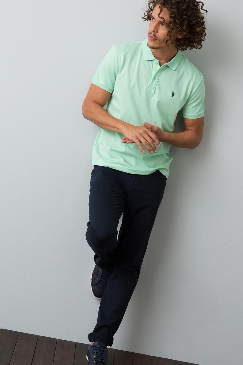 Erkek Su Yeşili Basic Tişört - 50187188362