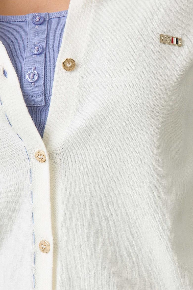 Beyaz Triko Hırka Basic - 50187230037