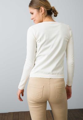 Beyaz Triko Hırka Basic - 50187230037