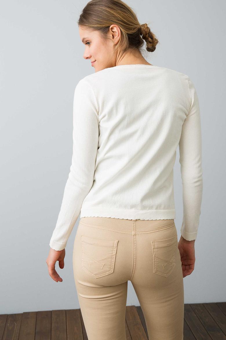 Beyaz Triko Hırka Basic - 50187230037