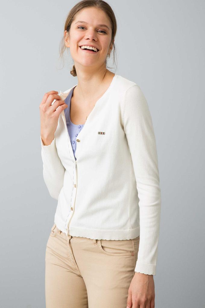 Beyaz Triko Hırka Basic