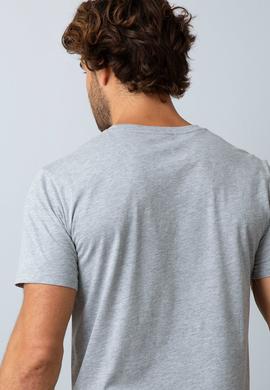 Erkek Gri Melanj Basic Tişört - 50187669038