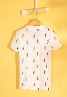 Erkek Çocuk Beyaz Polo Yaka Tişört - 50199110047