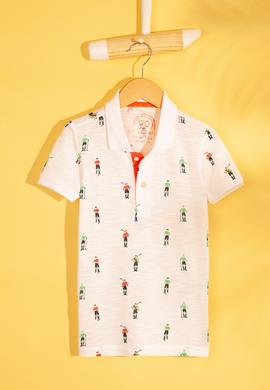 Erkek Çocuk Beyaz Polo Yaka Tişört - 50199110047