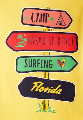 Çocuk Sarı Bisiklet Yaka Tişört - 50199111056