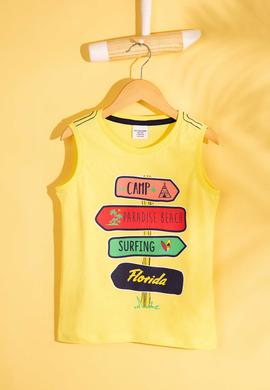 Çocuk Sarı Bisiklet Yaka Tişört - 50199111056