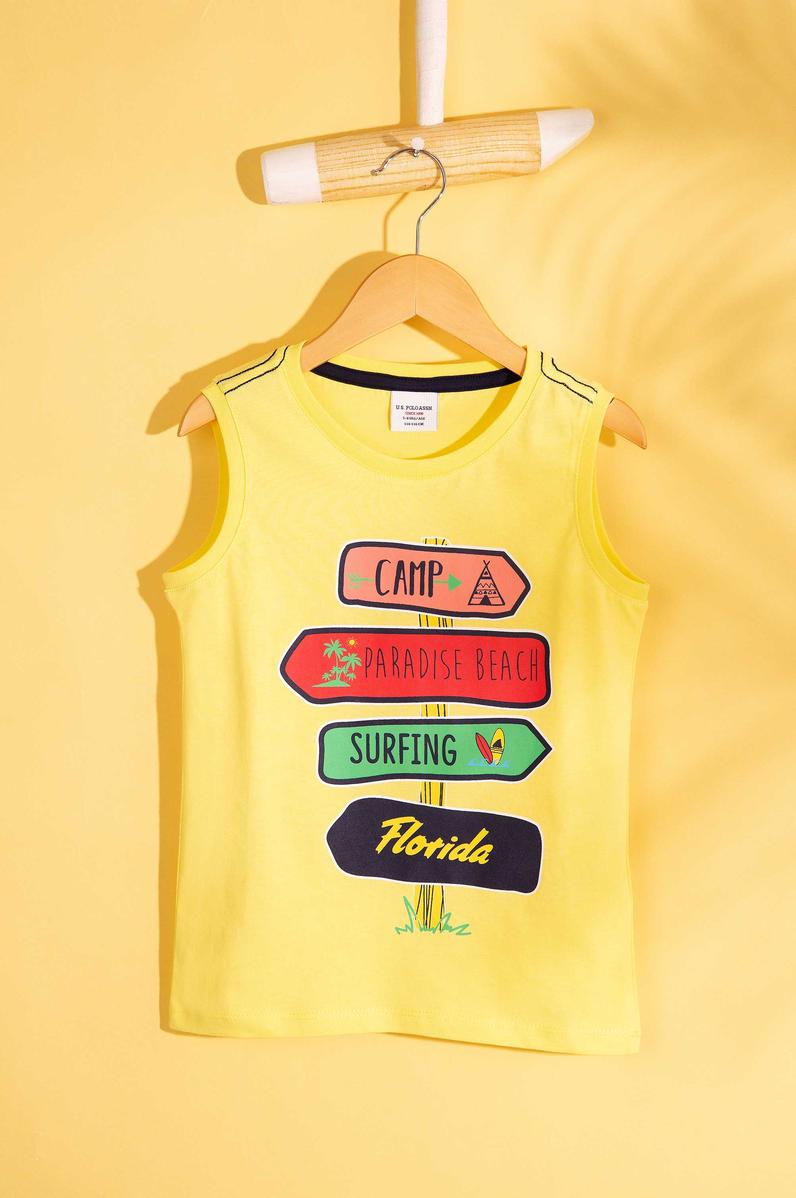 Çocuk Sarı Bisiklet Yaka Tişört