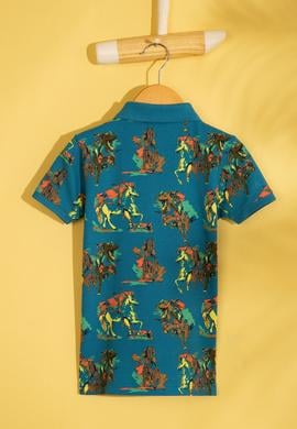 Erkek Çocuk Mavi Polo Yaka Tişört - 50200234013