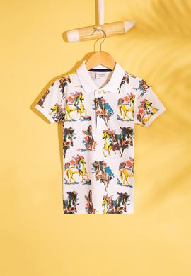 Erkek Çocuk Beyaz Polo Yaka Tişört - 50200234025