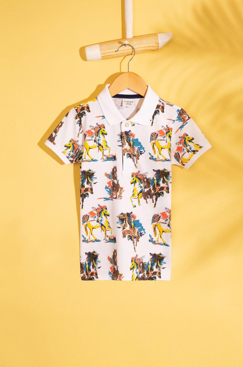 Erkek Çocuk Beyaz Polo Yaka Tişört