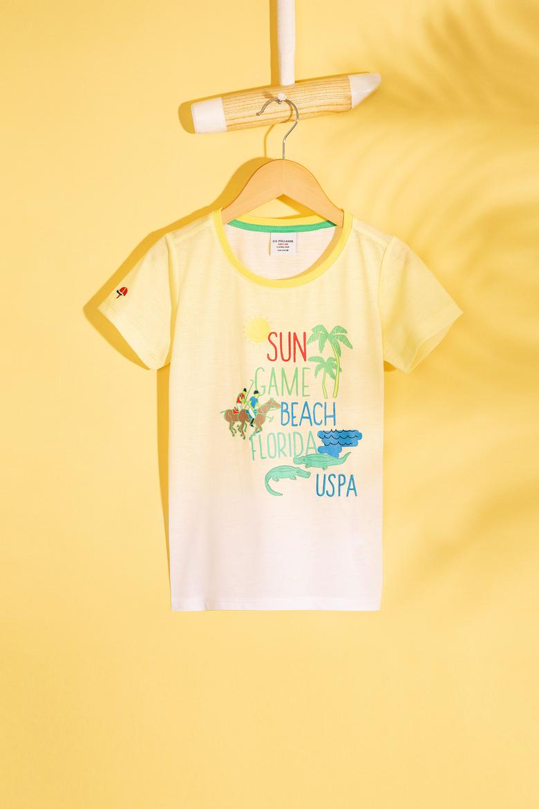 Çocuk Sarı Bisiklet Yaka Tişört