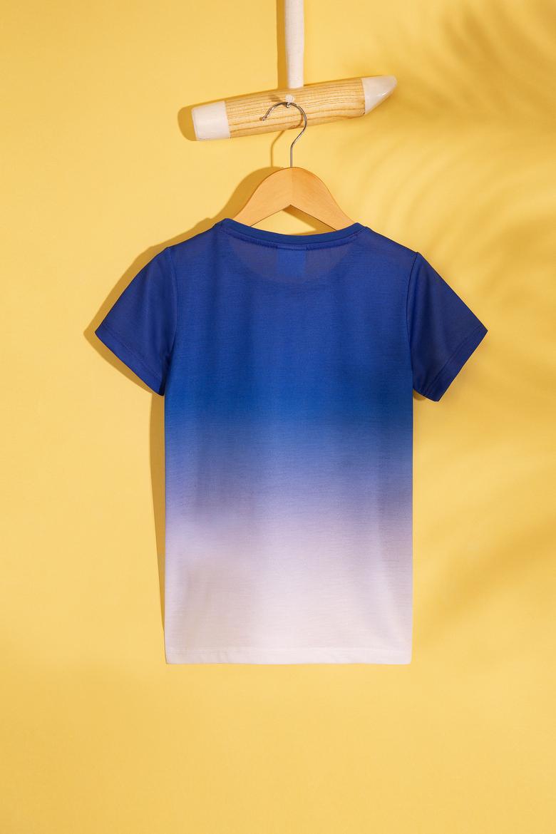 Çocuk Mavi Bisiklet Yaka Tişört - 50200249025