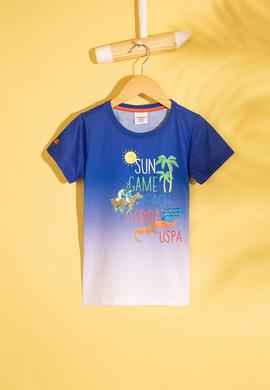 Çocuk Mavi Bisiklet Yaka Tişört - 50200249025