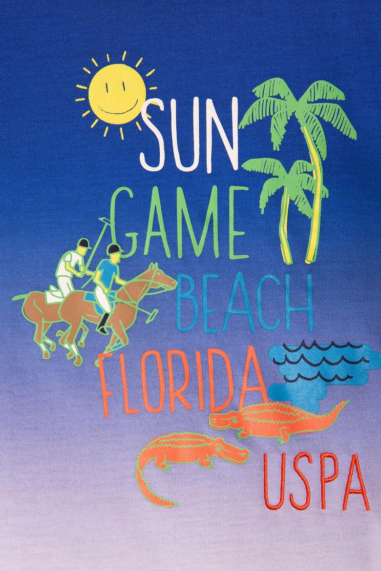 Çocuk Mavi Bisiklet Yaka Tişört - 50200249025