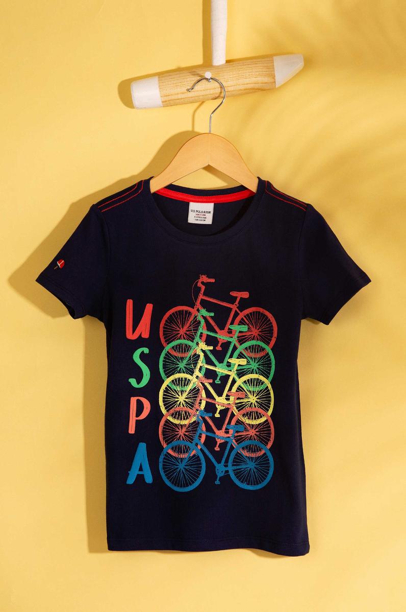 Çocuk Lacivert Bisiklet Yaka Tişört