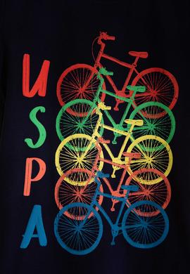 Çocuk Lacivert Bisiklet Yaka Tişört - 50200258001