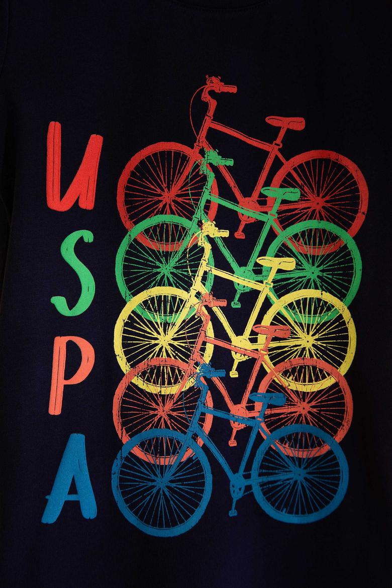 Çocuk Lacivert Bisiklet Yaka Tişört - 50200258001