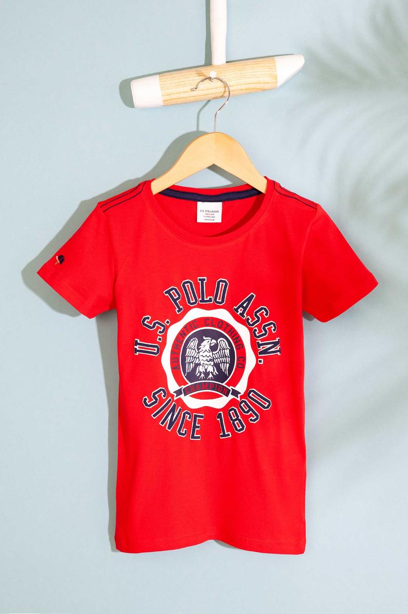 Çocuk Kırmızı Bisiklet Yaka Tişört