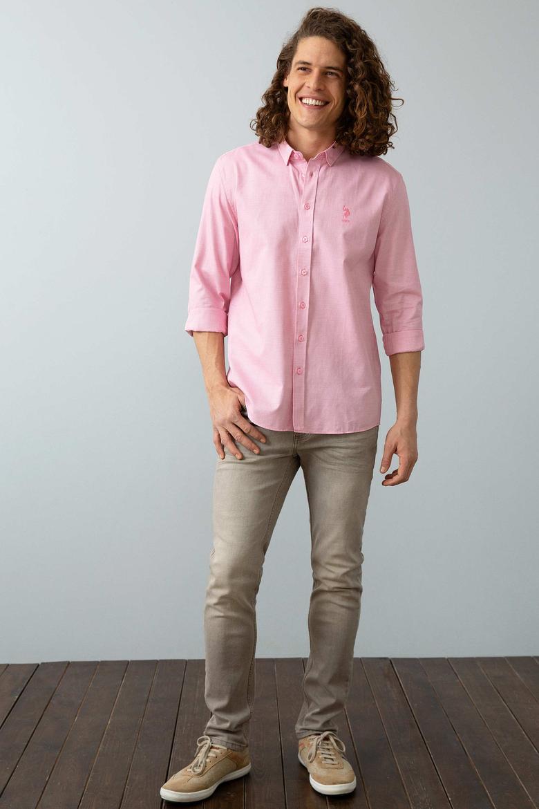 Erkek Pembe Uzun Kollu Gömlek - 50200281010