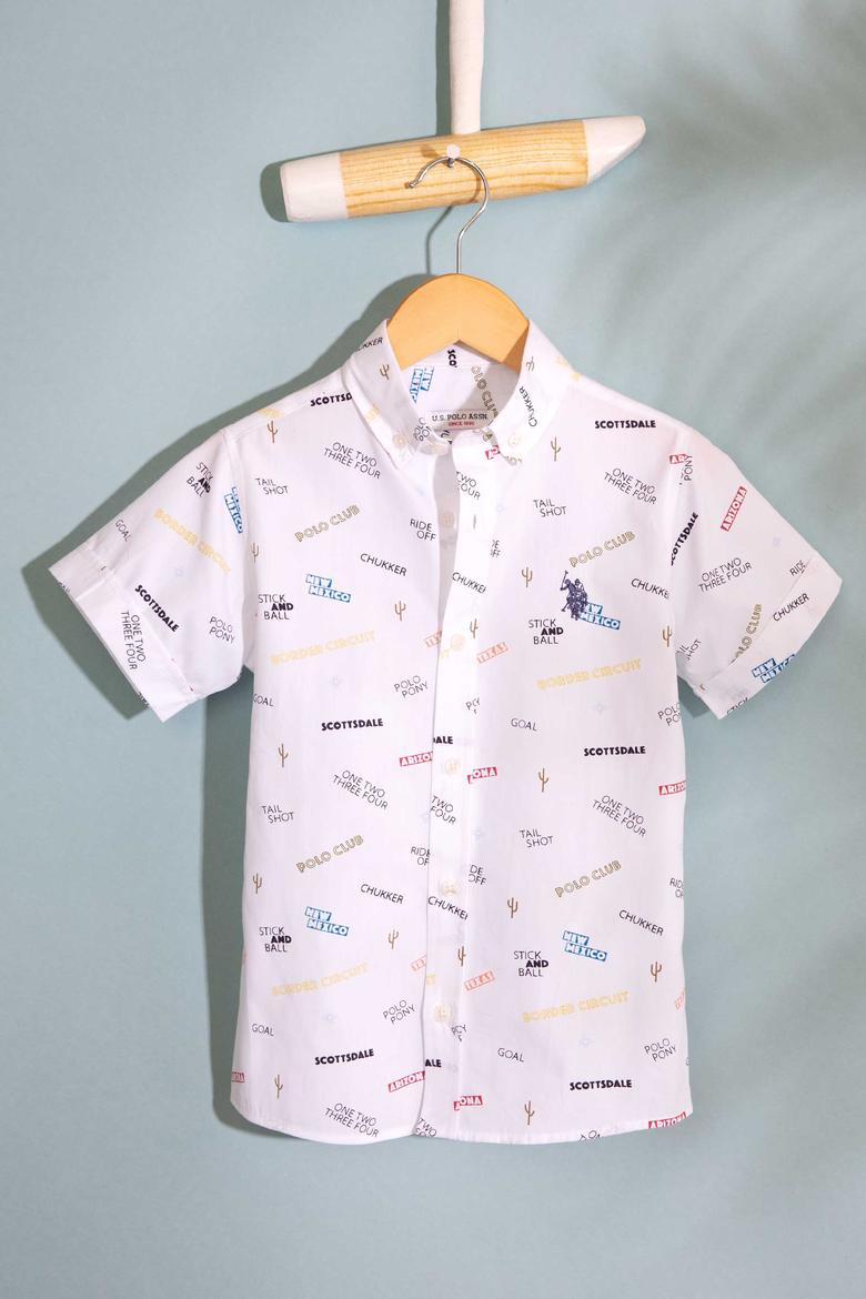 Erkek Çocuk Beyaz Gömlek Kısakol