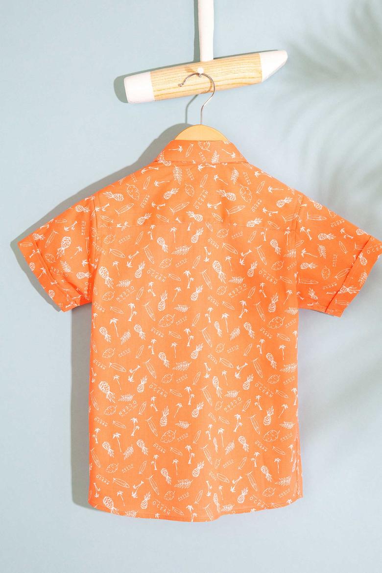 Erkek Çocuk Somon Kısa Kollu Gömlek - 50200289028