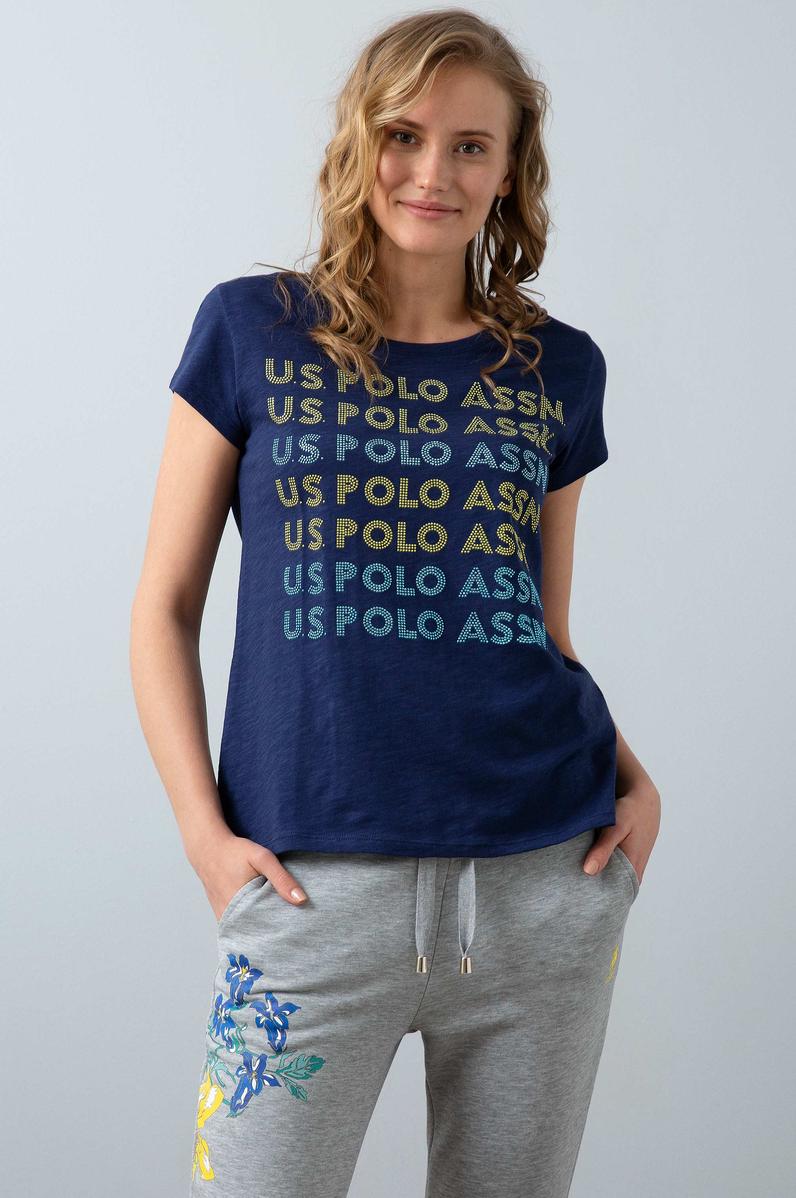 Kadın Lacivert Bisiklet Yaka T-Shirt