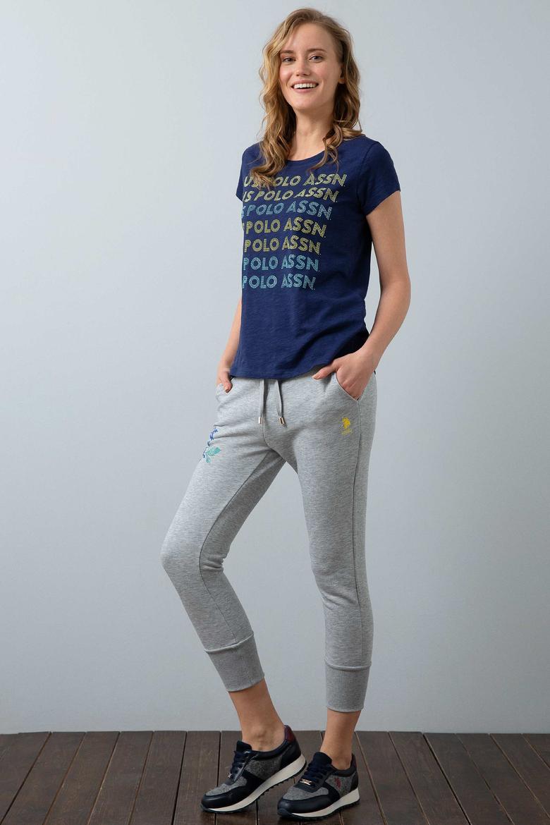 Kadın Lacivert Bisiklet Yaka T-Shirt - 50202588013