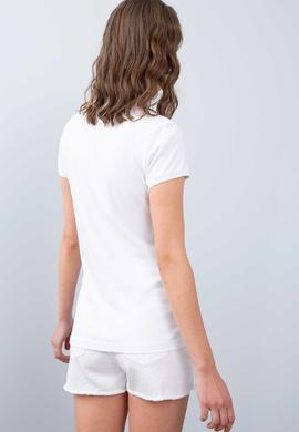 Kadın Beyaz Polo Yaka T-Shirt - 50202589008