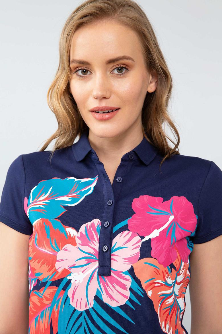 Kadın Lacivert Polo Yaka T-Shirt - 50202589015