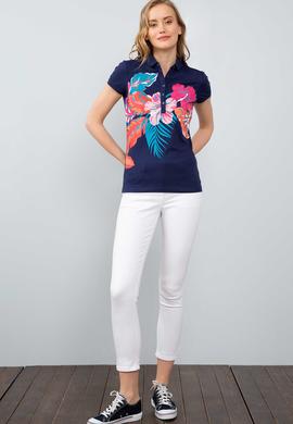 Kadın Lacivert Polo Yaka T-Shirt - 50202589015