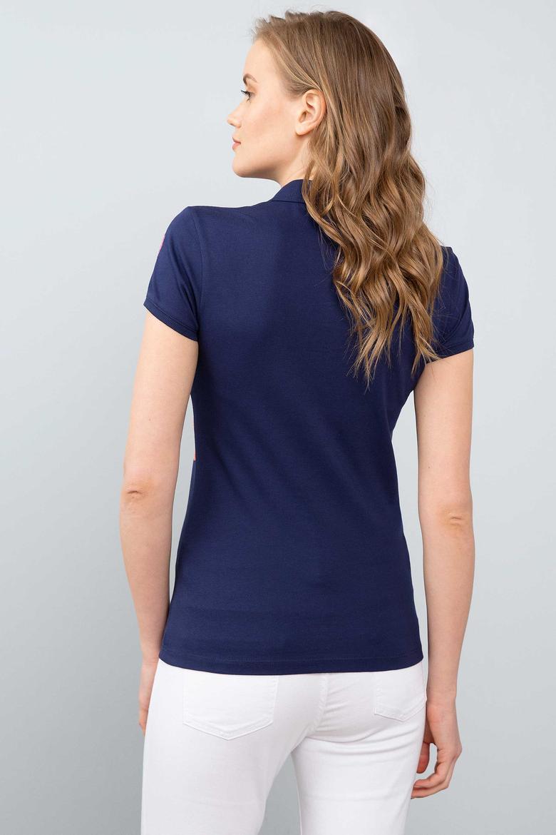 Kadın Lacivert Polo Yaka T-Shirt - 50202589015