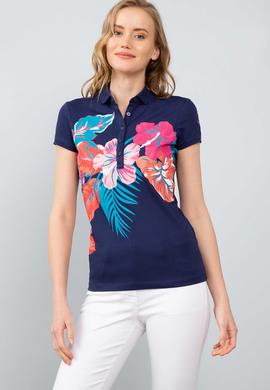 Kadın Lacivert Polo Yaka T-Shirt - 50202589015