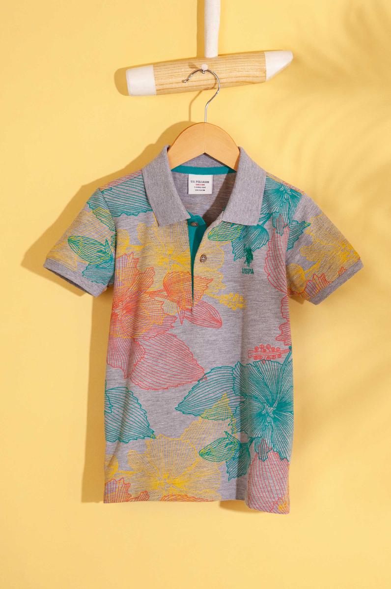 Erkek Çocuk Gri Polo Yaka Tişört