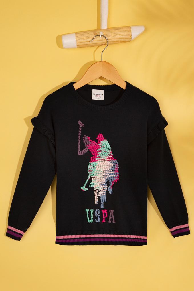 Kız Çocuk Lacivert Triko Kazak