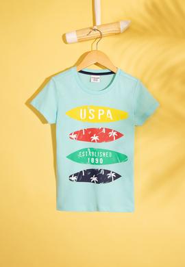 Çocuk Mavi Bisiklet Yaka Tişört - 50206277013