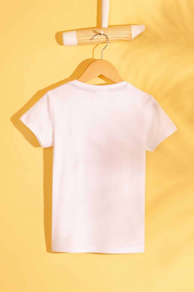 Çocuk Beyaz Bisiklet Yaka Tişört - 50206280017