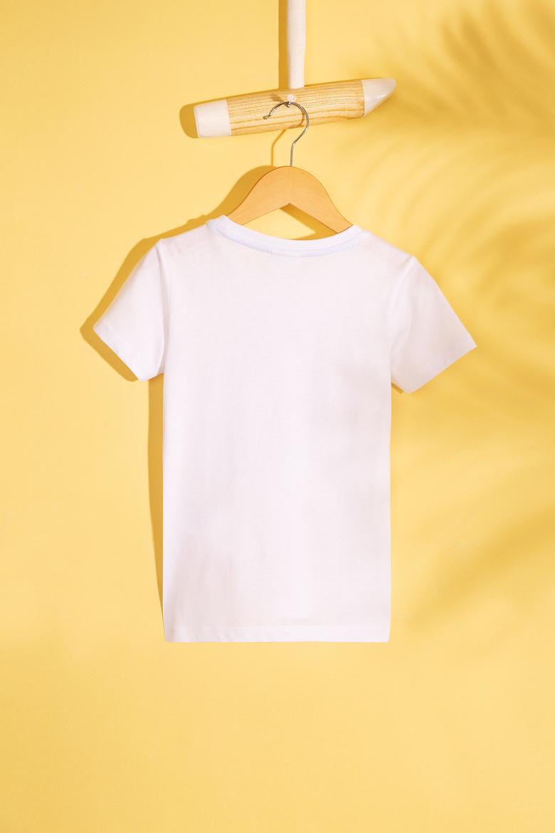 Çocuk Beyaz Bisiklet Yaka Tişört - 50206300001