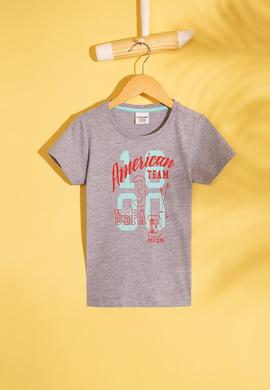 Çocuk Gri Bisiklet Yaka Tişört - 50206300012