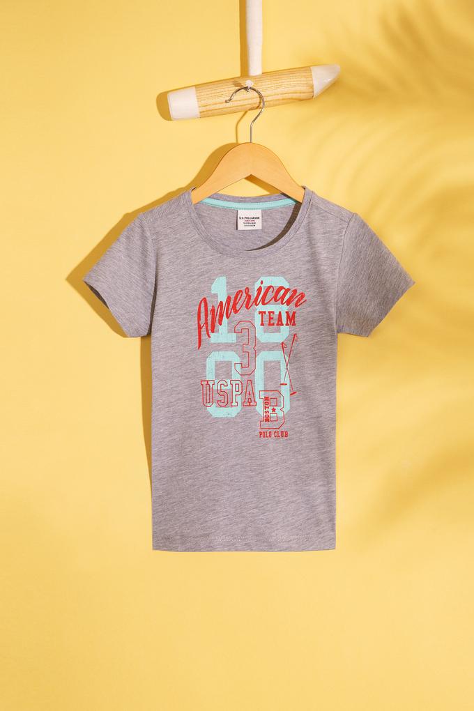 Çocuk Gri Bisiklet Yaka Tişört