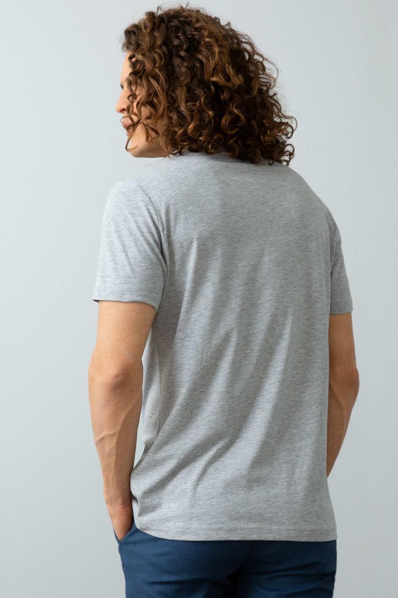 Erkek Gri Melanj Basic Tişört - 50199830037