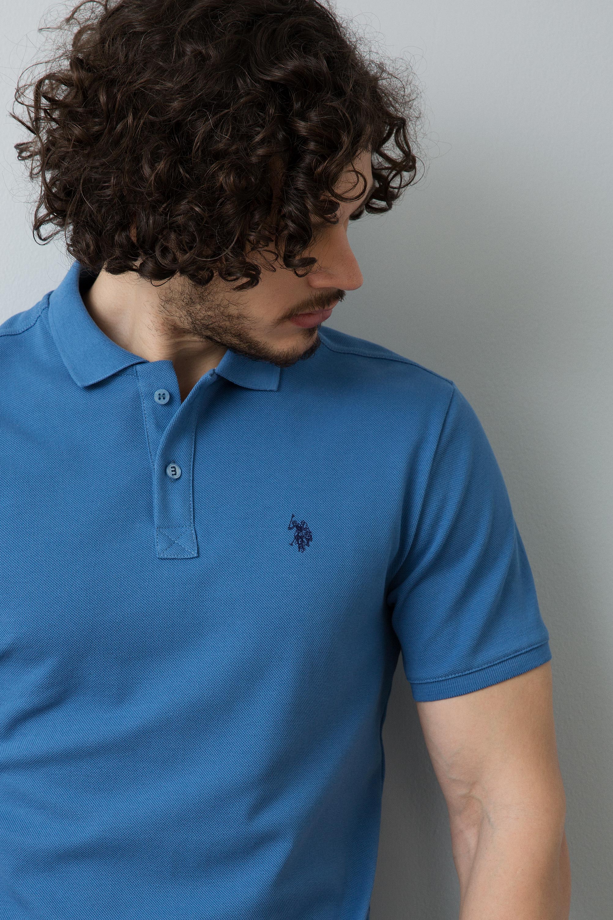Erkek Mavi T-Shirt Basic - Image 1