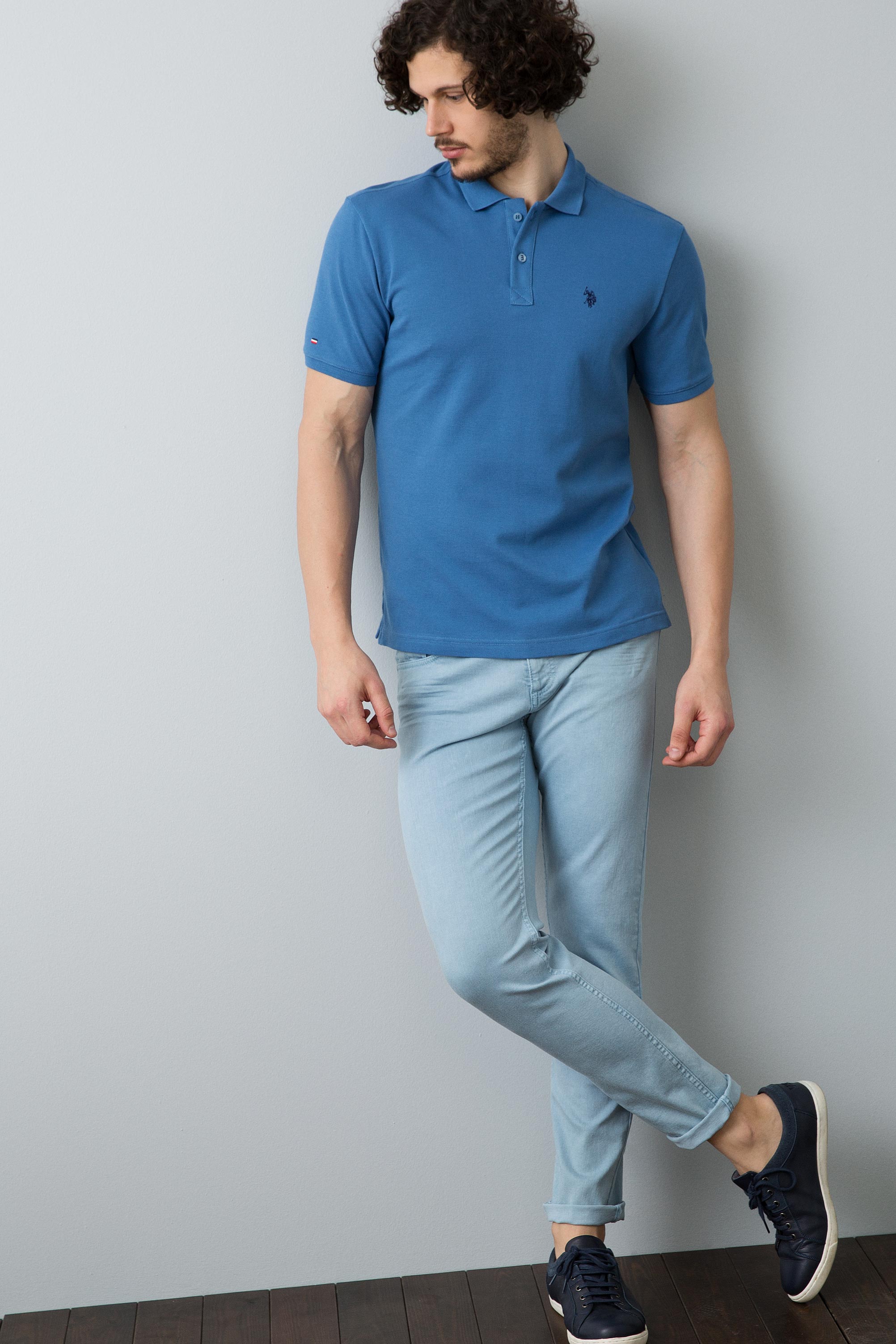 Erkek Mavi T-Shirt Basic - Image 2