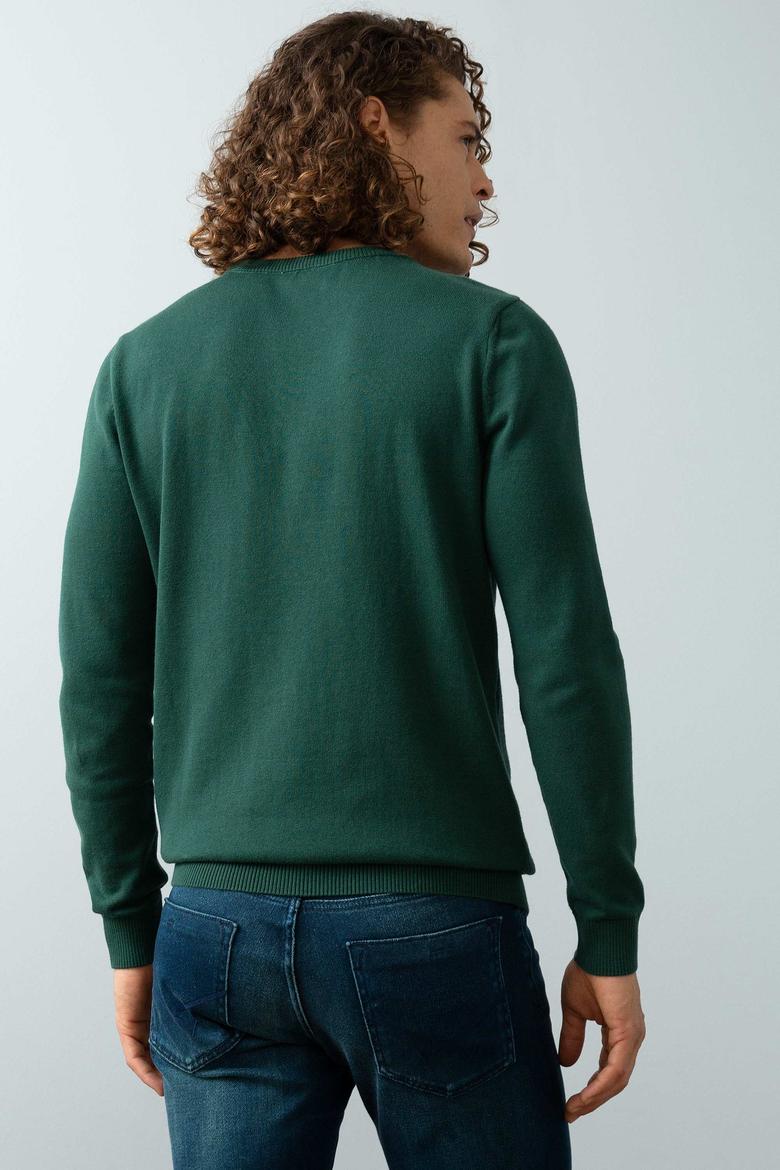 Erkek Yeşil Triko Kazak - 50192342032